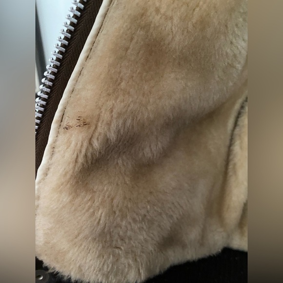 Vtg Van Cort Brown 4 Pockets Faux Fur Collar Leather Jacket Adult Size 40 - Picture 9 of 16